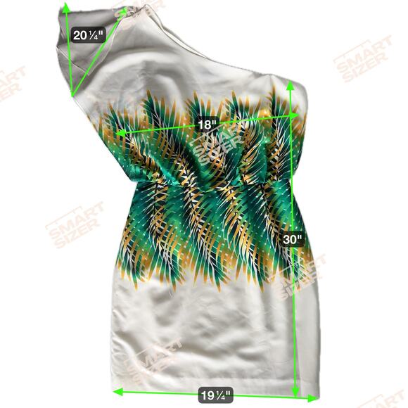 Calvin Klein one shoulder blouson dress palm leaves S - Picture 4 of 12